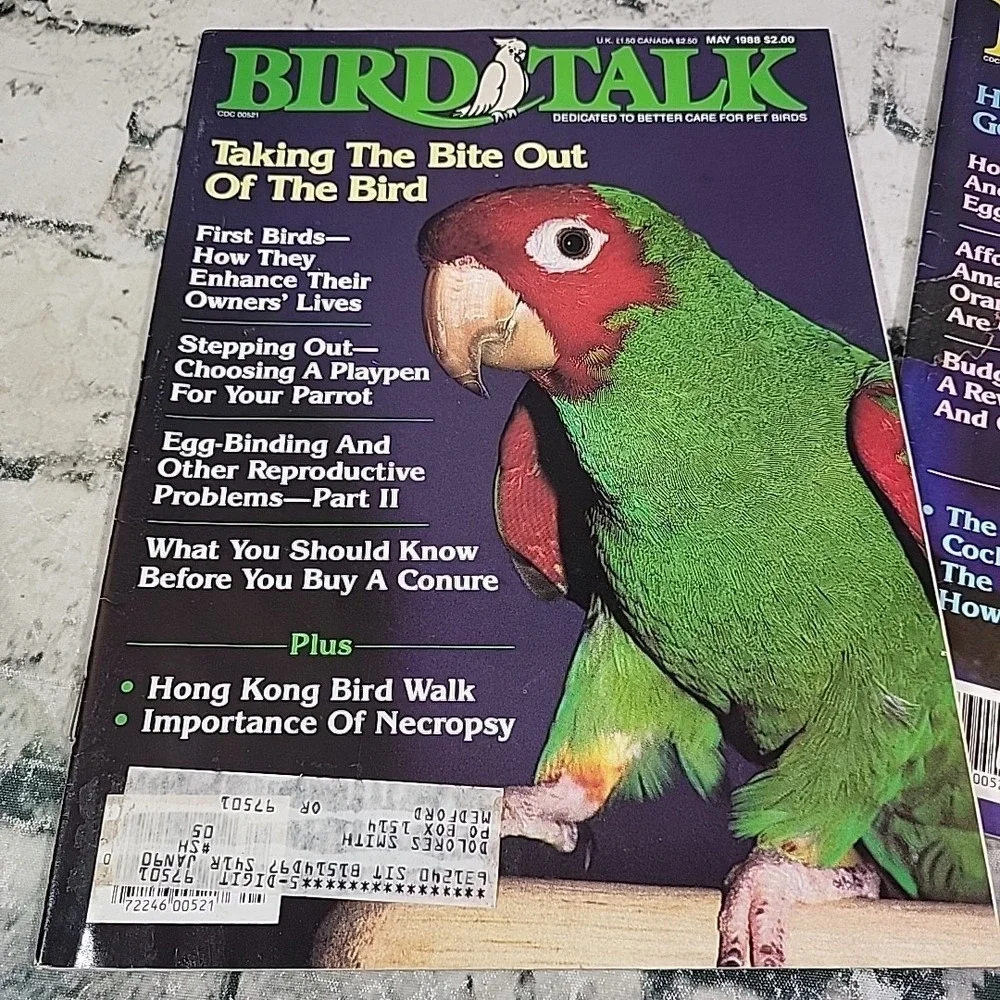 Vintage 80s Bird Talk Magazines Lot‎ Of 7 Pet Care Periodicals 1988-89